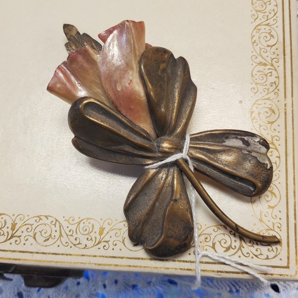 Vintage B.Blumenthal Oversized Flower Statement Brooch Victorian